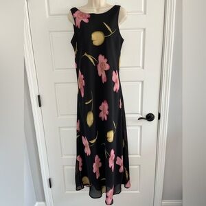 Vintage Jessica Howard 90s Floral Print Sleeveless Maxi Dress Y2K Romantic 6